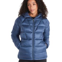 Kurtka puchowa damska Marmot Hype Down Hoody. Niebieskie kurtki damskie Marmot, s, bez wzorów, z puchu, bez kaptura. Za 719.99 zł.