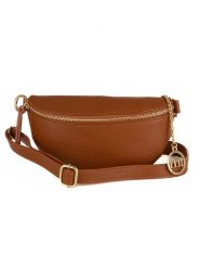 Mia Tomazzi Skórzana saszetka "Perugino" w kolorze jasnobrązowym - 23 x 13 x 2 cm rozmiar: onesize. Brązowe nerki i saszetki damskie Mia Tomazzi, bez wzorów, z materiału. Za 165.99 zł.