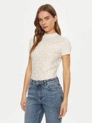 Guess T-Shirt W5RI15 J1314 Biały Regular Fit. Białe t-shirty damskie Guess, xl, z aplikacjami, z bawełny, bez kołnierzyka. Za 149.99 zł.