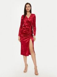Rinascimento Sukienka koktajlowa CFC0121946003 Czerwony Regular Fit. Czerwone sukienki damskie Rinascimento, bez wzorów, z syntetyku, wizytowe, bez ramiączek. Za 309.99 zł.