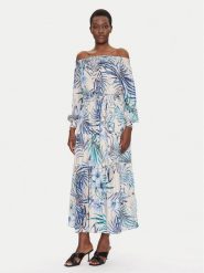 Guess Sukienka letnia W5GT16 WH9Z2 Niebieski Regular Fit. Niebieskie sukienki damskie Guess, z aplikacjami, z syntetyku, bez ramiączek. Za 599.99 zł.