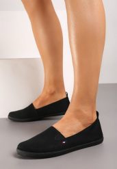 Czarne Klasyczne Wsuwane Tenisówki na Płaskiej Podeszwie Glariella. Czarne obuwie sportowe damskie Born2be, na jesień, z jeansu, bez zapięcia, tenisowe. Za 44.99 zł.