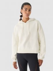 4F Bluza dresowa z kapturem damska 4F x Anna Lewandowska - biała XS. Białe bluzy damskie 4F, xs, bez wzorów, z bawełny, z kapturem. W wyprzedaży za 119.99 zł.