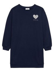 Danamade Sukienka "Delena" w kolorze granatowym rozmiar: L. Niebieskie sukienki damskie Danamade, bez wzorów, z bawełny, bez ramiączek. Za 106.38 zł.