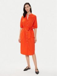 United Colors Of Benetton Sukienka koszulowa 44KXDV07L Czerwony Regular Fit. Czerwone sukienki damskie United Colors Of Benetton, bez wzorów, z bawełny, bez ramiączek. Za 339.99 zł.