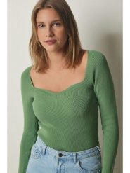 Happiness Istanbul Sweter w kolorze zielonym rozmiar: S/M. Zielone swetry klasyczne damskie Happiness Istanbul, m, bez kołnierzyka. Za 65.99 zł.