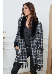 So Cachemire Kardigan "Escape" w kolorze czarno-białym rozmiar: L. Czarne kardigany damskie So Cachemire, l, bez wzorów, ze splotem. Za 187.96 zł.