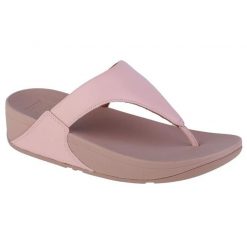 Japonki FitFlop Lulu W I88-A35 różowe. Czerwone klapki damskie bez wzorów, z gumy, bez obcasa, bez zapięcia. Za 414.07 zł.