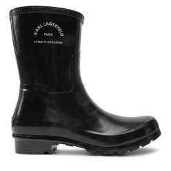 Kalosze KARL LAGERFELD. Czarne kalosze damskie KARL LAGERFELD, bez wzorów. Za 359.99 zł.