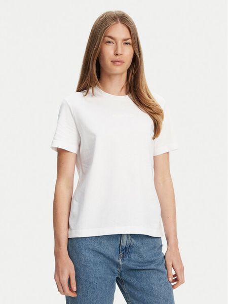 Calvin Klein T-Shirt LV044C905G Biały Regular Fit. Białe t-shirty damskie Calvin Klein, xs, bez wzorów, z bawełny, bez kołnierzyka. Za 119.99 zł.
