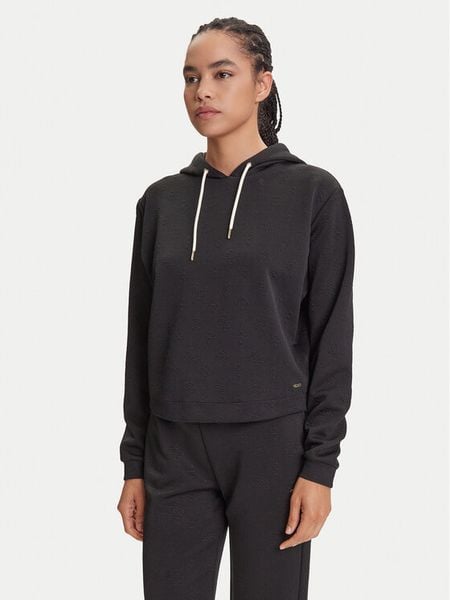 Guess Bluza V5YQ04 KBSL2 Czarny Regular Fit. Czarne bluzy damskie Guess, s, z aplikacjami, z syntetyku, bez kaptura. Za 279.99 zł.