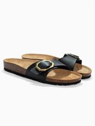 Sunbay Klapki "Jasmin" w kolorze czarnym rozmiar: 42. Czarne klapki damskie Sunbay, bez wzorów, z otwartym noskiem, bez obcasa, bez zapięcia. Za 135.49 zł.