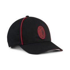 Czapka z daszkiem AC Milan KING PUMA. Czarne czapki z daszkiem damskie Puma, na jesień, bez wzorów, z bawełny. Za 79.99 zł.