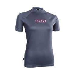 Koszulka surfingowa UV damska ION Promo Lycra SS. Niebieskie bluzki damskie ION, s, bez wzorów, z lycry, bez kołnierzyka, bez ramiączek. Za 159.95 zł.