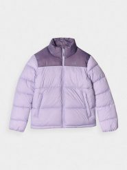 4F Kurtka pikowana w kolorze fioletowym rozmiar: M. Różowe kurtki damskie 4F, m, bez wzorów, bez kaptura. Za 175.67 zł.