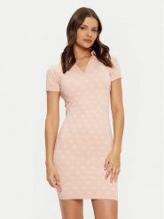 Guess Sukienka dzianinowa V5RK02 Z3LF0 Różowy Regular Fit. Czerwone sukienki damskie Guess, z aplikacjami, z dzianiny, bez ramiączek. Za 219.99 zł.
