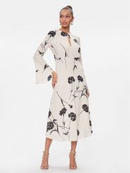 TWINSET Sukienka koktajlowa 241TP2600 Écru Regular Fit. Sukienki damskie Twinset, bez wzorów, z wiskozy, wizytowe, bez ramiączek. Za 519.99 zł.