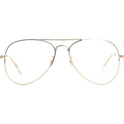 Biało-Złote Okulary Zerówki Jade. Białe okulary przeciwsłoneczne damskie Born2be. Za 14.99 zł.