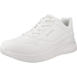 Buty do chodzenia damskie Skechers Uno Lite. Białe obuwie sportowe casual damskie Skechers, ze skóry ekologicznej, bez zapięcia. Za 317.70 zł.