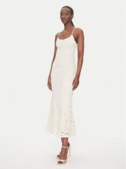 BARDOT Sukienka koktajlowa 57998DB6 Écru Slim Fit. Sukienki damskie Bardot, bez wzorów, z bawełny, wizytowe, bez ramiączek. Za 519.99 zł.