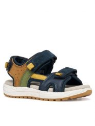 Geox Sandały J Sandal Alben Boy J35AVA 01522 CF42Q S Granatowy. Niebieskie sandały chłopięce Geox, ze skóry, bez zapięcia. Za 279.99 zł.