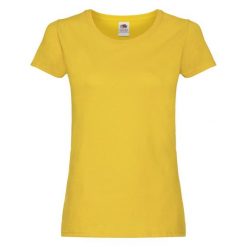Damska Koszulka. Brązowe bluzki damskie Fruit of the Loom, bez wzorów, sportowe, bez kołnierzyka, bez ramiączek. Za 31.99 zł.