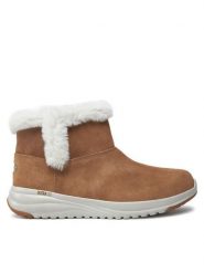 Skechers Botki On-the-GO Stellar 144775 Brązowy. Brązowe botki damskie Skechers, ze skóry, bez obcasa, na płaskiej podeszwie, bez zapięcia. Za 369.99 zł.