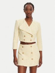 Elisabetta Franchi Marynarka GI-160-52E2-V600 Żółty Regular Fit. Żółte marynarki i żakiety damskie Elisabetta Franchi, bez wzorów, z bawełny. Za 1,289.00 zł.