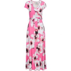 Sukienka z wiązaniem z przodu bonprix różowy w kwiaty. Czerwone sukienki damskie bonprix, w kwiaty. Za 149.99 zł.