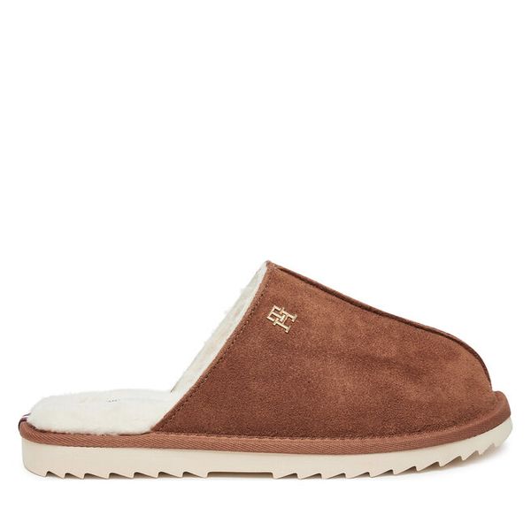 Kapcie Tommy Hilfiger. Brązowe kapcie damskie Tommy Hilfiger. Za 199.99 zł.