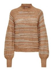 ONLY Sweter w kolorze beżowym rozmiar: S. Brązowe swetry klasyczne damskie Only, s, ze splotem, bez kołnierzyka. Za 92.21 zł.