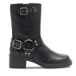 Botki Jenny Fairy. Czarne botki damskie Jenny Fairy, bez obcasa, na słupku, bez zapięcia. Za 107.99 zł.