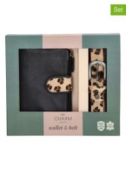 CHARM LONDON 2-częściowy zestaw w kolorze czarno-jasnobrązowym rozmiar: onesize. Brązowe portfele damskie CHARM LONDON, bez wzorów, z materiału. Za 130.99 zł.