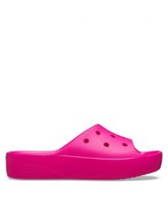 Crocs Klapki Classic Platform Slide 208180 Różowy. Czerwone klapki damskie Crocs, bez wzorów, z tworzywa sztucznego, bez obcasa, bez zapięcia. Za 177.65 zł.
