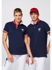 Polo Sylt Koszulka polo w kolorze granatowym rozmiar: XL. Niebieskie bluzki damskie Polo Sylt, xl, bez wzorów, z bawełny, bez kołnierzyka, bez ramiączek. Za 118.56 zł.