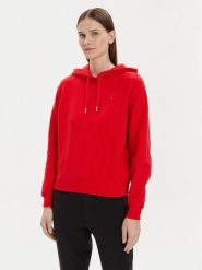 Tommy Hilfiger Bluza Flag WW0WW41245 Czerwony Relaxed Fit. Czerwone bluzy damskie Tommy Hilfiger, m, bez wzorów, z bawełny, bez kaptura. Za 399.99 zł.