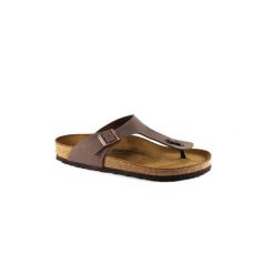 Japonki damskie Birkenstock 043751. Brązowe klapki damskie Birkenstock, bez wzorów, z materiału, bez obcasa, bez zapięcia. Za 661.99 zł.