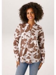 Aniston Bluzka w kolorze brązowo-białym rozmiar: 36. Brązowe bluzki damskie Aniston, bez wzorów, z bawełny, bez kołnierzyka, bez ramiączek. Za 130.99 zł.