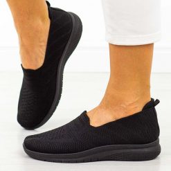 Czarne sportowe buty damskie Potocki 16330. Czarne obuwie sportowe casual damskie POTOCKI, z dresówki, do biegania. Za 89.00 zł.