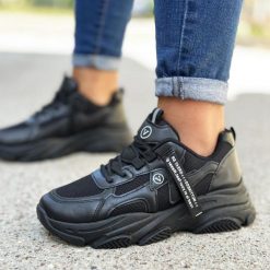 Czarne buty damskie sportowe Vinceza 13577. Czarne obuwie sportowe casual damskie VINCEZA, ze skóry. Za 119.00 zł.