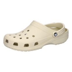 Klapki dla dorosłych Crocs Classic. Brązowe klapki damskie Crocs, bez wzorów, z materiału, bez obcasa, bez zapięcia. Za 266.00 zł.