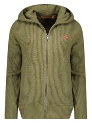 Geographical Norway Kardigan w kolorze khaki rozmiar: XL. Brązowe kardigany damskie Geographical Norway, xl, bez wzorów, ze splotem. Za 92.21 zł.