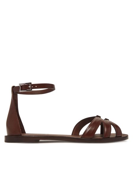 Max Mara Sandały 2514521092600 Brązowy. Brązowe sandały damskie Max Mara, bez wzorów, ze skóry, bez obcasa, na płaskiej podeszwie, bez zapięcia. Za 2,519.00 zł.