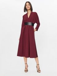 Imperial Sukienka codzienna AAFZGEU Bordowy Regular Fit. Czerwone sukienki damskie Imperial, bez wzorów, z syntetyku, bez ramiączek. Za 449.99 zł.