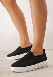 Czarne Tenisówki z Siateczki na Niskiej Platformie Helelin. Czarne obuwie sportowe damskie Renee, bez wzorów, bez zapięcia. Za 69.99 zł.