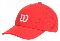 Czapka tenisowa Wilson Active Perforated Cap. Czerwone czapki damskie Wilson, bez wzorów, z materiału. Za 145.00 zł.