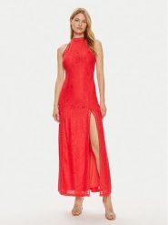 Guess Sukienka letnia W2YK96 K3I20 Czerwony Regular Fit. Czerwone sukienki damskie Guess, z aplikacjami, z syntetyku, bez ramiączek. Za 379.99 zł.