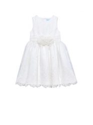 Abel & Lula Sukienka elegancka 5027 Biały Regular Fit. Białe sukienki dziewczęce Abel & Lula, bez wzorów, z syntetyku, bez ramiączek. Za 589.99 zł.