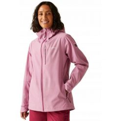 Kurtka przeciwdeszczowa dla kobiet Regatta BIRCHDALELL. Czerwone kurtki damskie Regatta, bez wzorów, z tkaniny, bez kaptura. Za 179.99 zł.