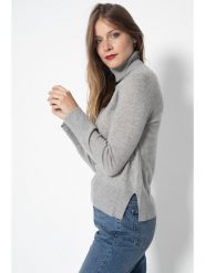 Perfect Cashmere Kaszmirowy golf "Tracy" w kolorze szarym rozmiar: L. Szare golfy damskie Perfect Cashmere, l, bez wzorów, z kaszmiru, bez ramiączek. Za 290.82 zł.